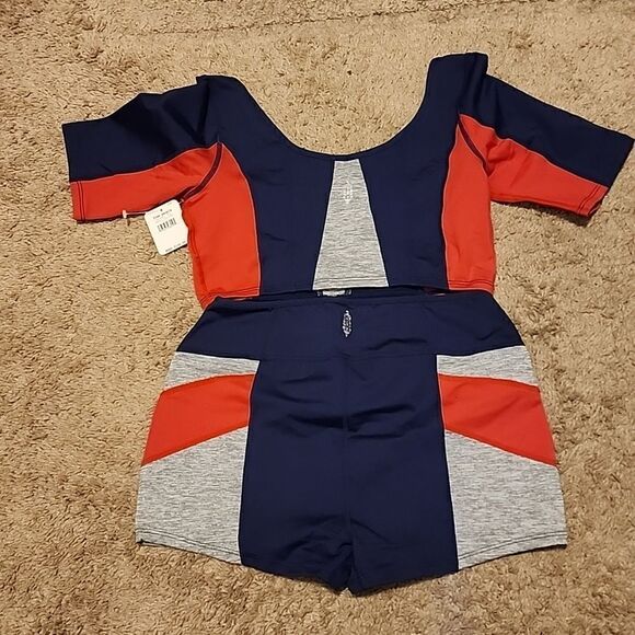 NWT Free People Colorblock Deepest Blue Combo-S - Picture 3 of 10